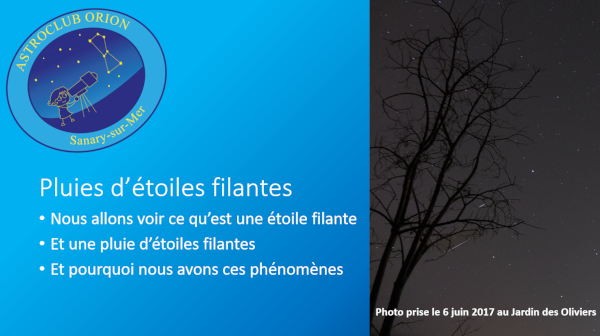 Les nouvelles du ciel et les étoiles filantes